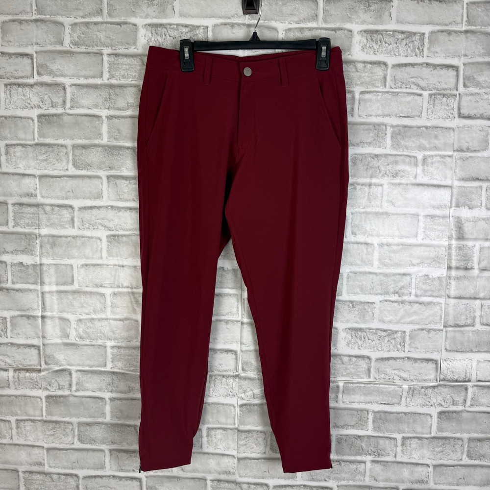 Primo Golf Joggers Mens 31 Short Burgundy Maroon Tapered Ankle Zip Performance